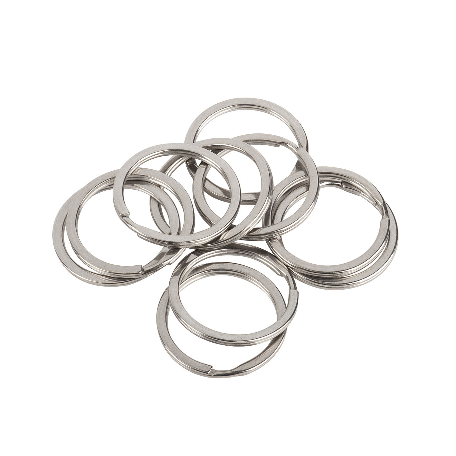 SELIKOUR 10 Pieces 1 Inch Flat Key Rings, Metal Keychain Rings, Split Key Rings, 304 Stainless Steel